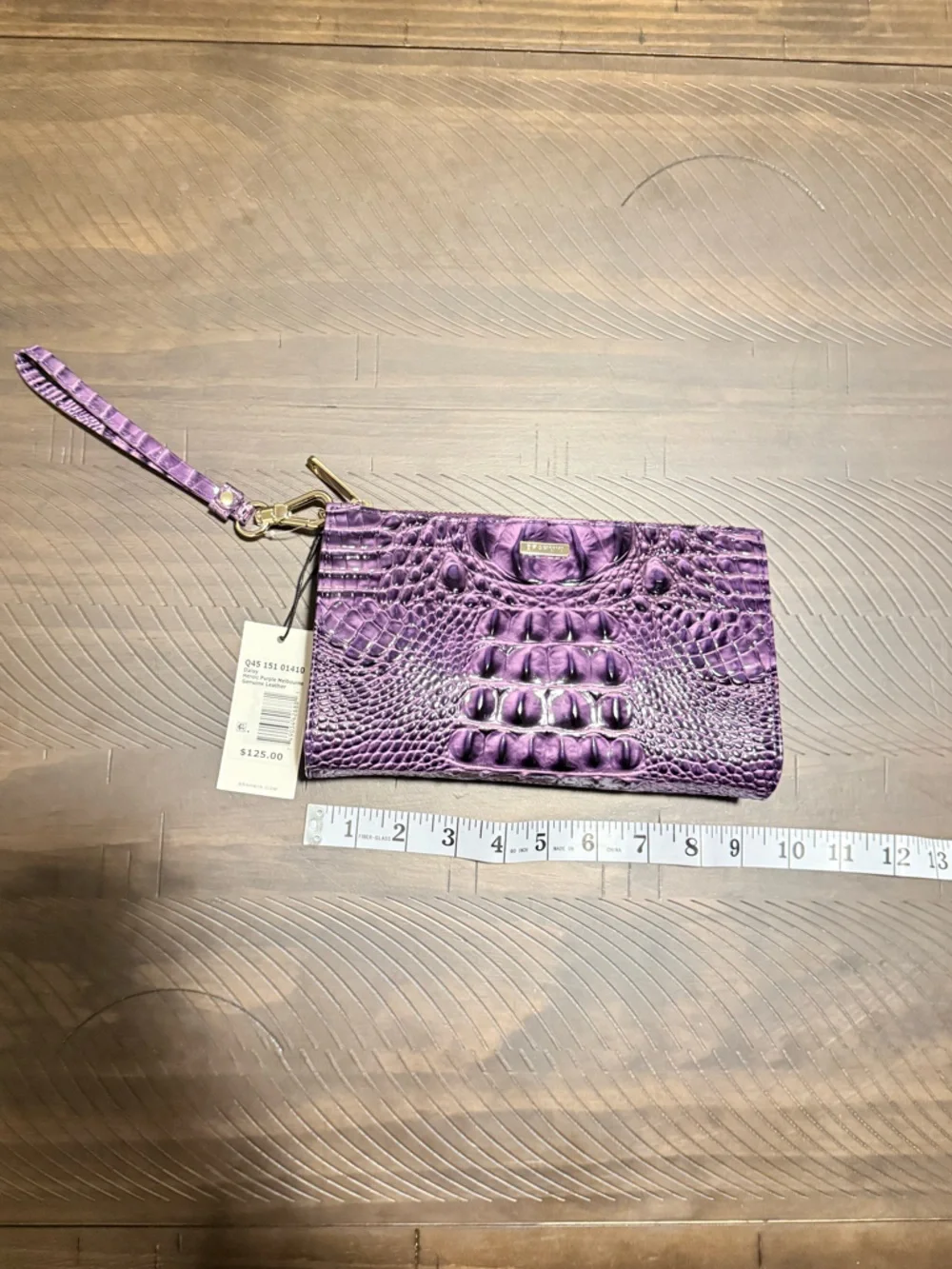 NWT - Brahmin Daisy Wristlet in Heroic Purple w/dustbag & registration card - Picture 7 of 12